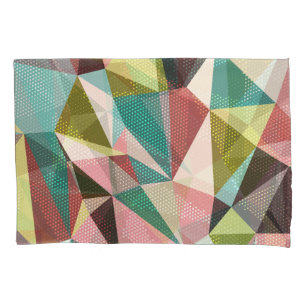 Colourful Triangles, Abstract Geometric Shapes. Pillowcase