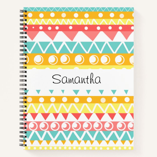 Colourful Triangles And Circles Notebook (Front)