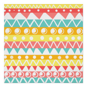 Colourful Triangles And Circles Poster