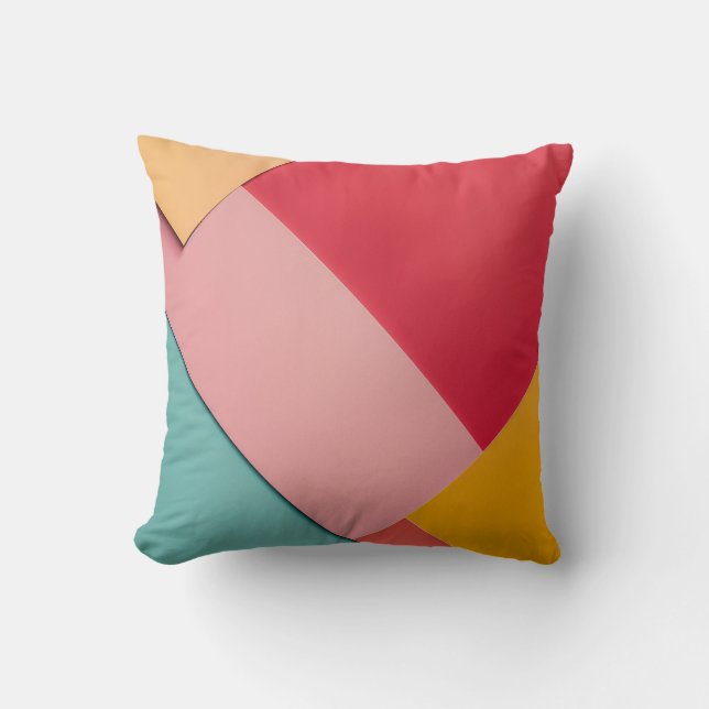 Colourful triangles background cushion (Front)