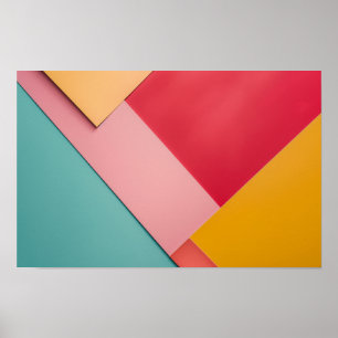 Colourful triangles background poster