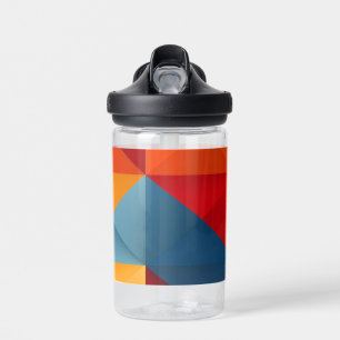Colourful triangles background water bottle