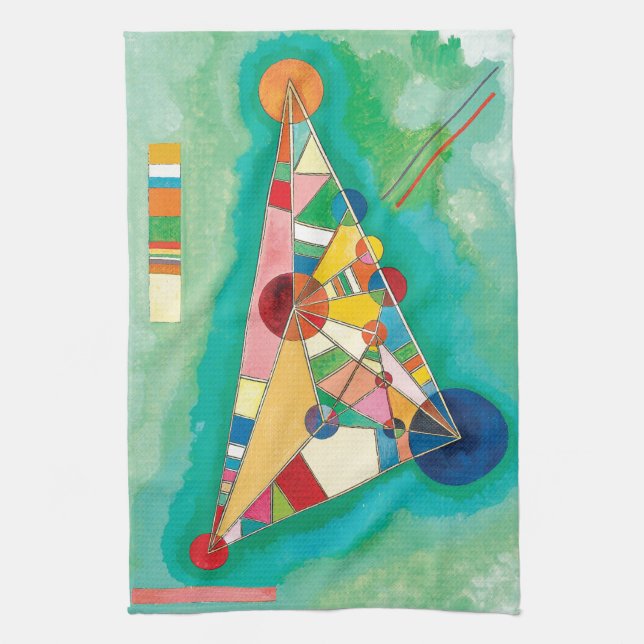 Colourful Triangles by Wassily Kandinsky Tea Towel (Vertical)
