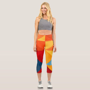 Colourful triangles capri leggings