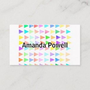 colourful triangles cheerful pattern modern business card