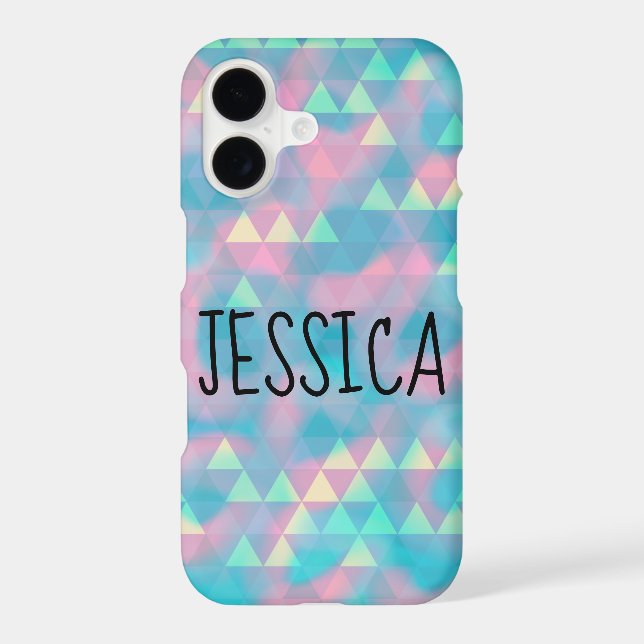 Colourful Triangles Cloudy Blue (Back)