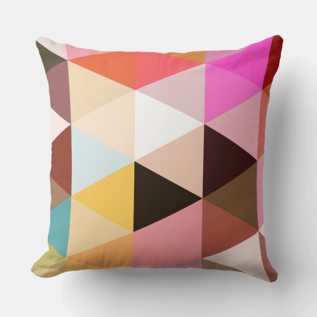 Colourful Triangles  Cushion (Front)