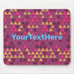 Colourful Triangles Custom Text Mouse Pad