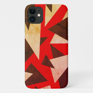 Colourful Triangles Elegant Geometric Red Pattern iPhone 11 Case