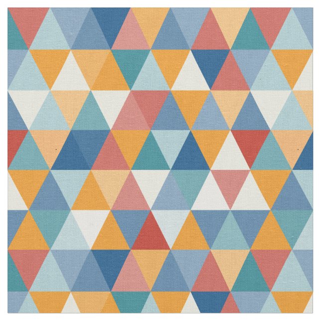 Colourful Triangles Fabric (Close Up)