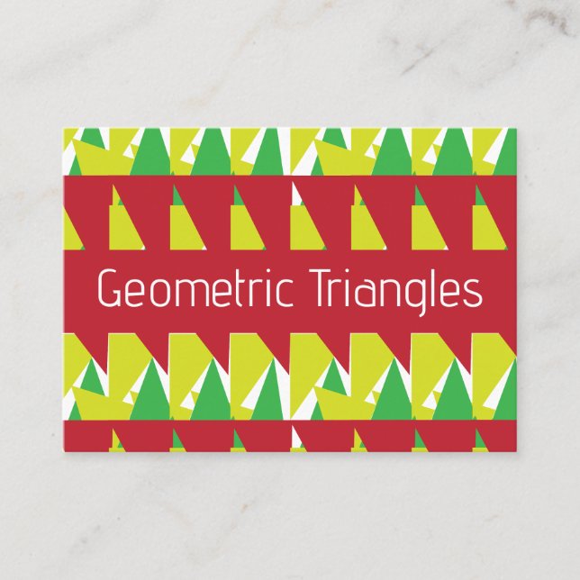 Colourful Triangles Geometric  Business Card (Front)