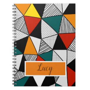 colourful triangles geometric pattern notebook