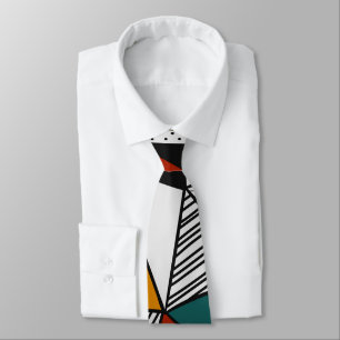 colourful triangles geometric pattern tie