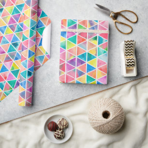 Colourful Triangles Modern Artistic  Wrapping Paper