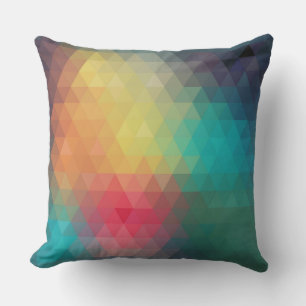 Colourful Triangles Modern Geometric Pattern Outdoor Cushion