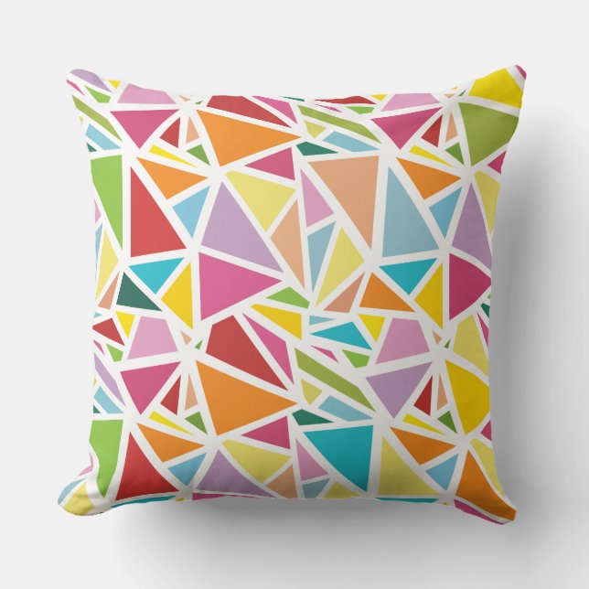 Colourful triangles pattern 2 cushion (Front)