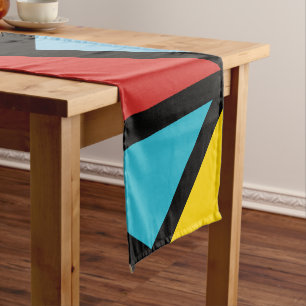 Colourful triangles pattern 3 short table runner