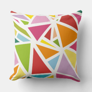 Colourful triangles pattern 4 cushion