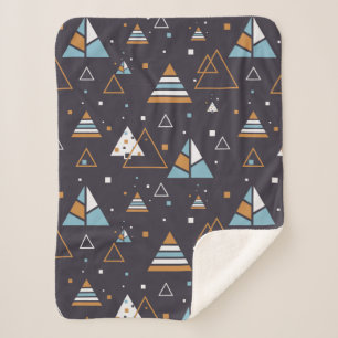 Colourful Triangles Seamless Pattern Sherpa Blanket