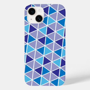 Colourful triangles tessellation in cool blue Case-Mate iPhone 14 case
