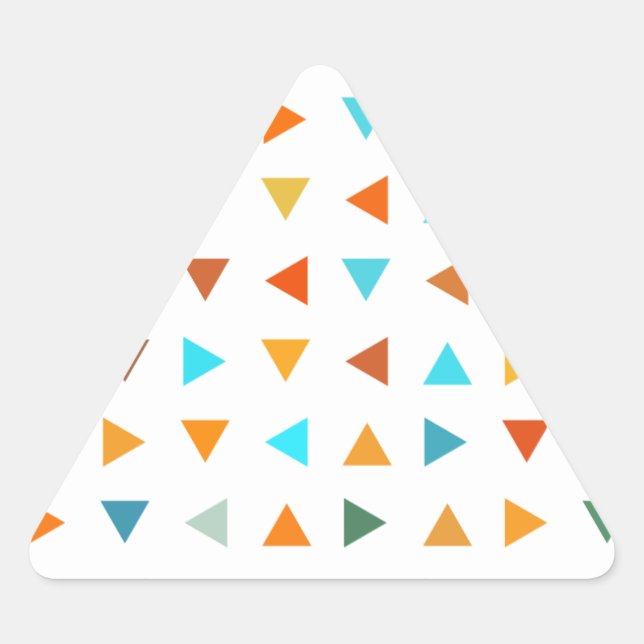 Colourful Triangles Triangle Sticker (Front)