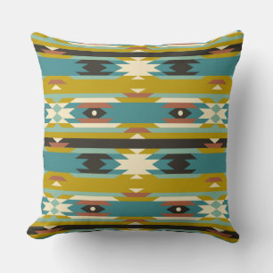 Colourful Tribal Aztec Geometric Pattern 4 Cushion