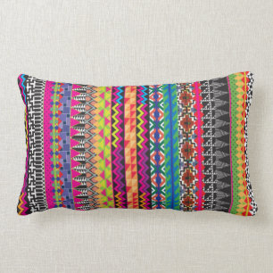 Colourful Tribal Aztec Pattern Lumbar Cushion