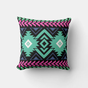 Colourful tribal cushion