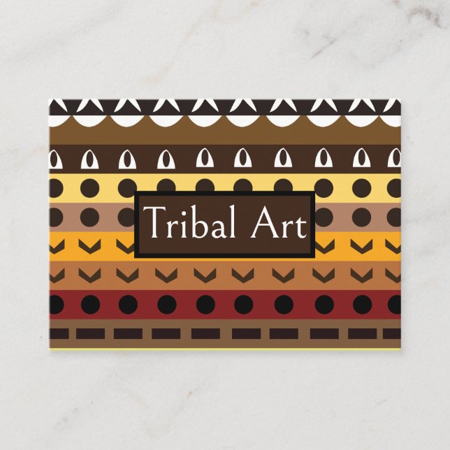 Colourful Tribal Deco Art Pattern Business Card (Front)