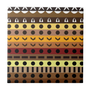 Colourful Tribal Deco Art Pattern  Ceramic Tile