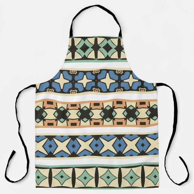 Colourful tribal ethnic seamless pattern apron (Front)