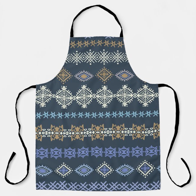 Colourful tribal ethnic seamless pattern apron (Front)