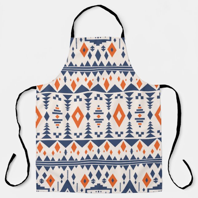 Colourful tribal ethnic seamless pattern apron (Front)