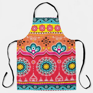Colourful tribal ethnic seamless pattern apron