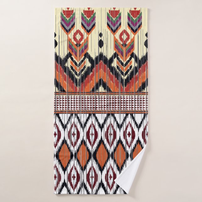 Colourful tribal ethnic seamless pattern bath towel (Bath Towel)