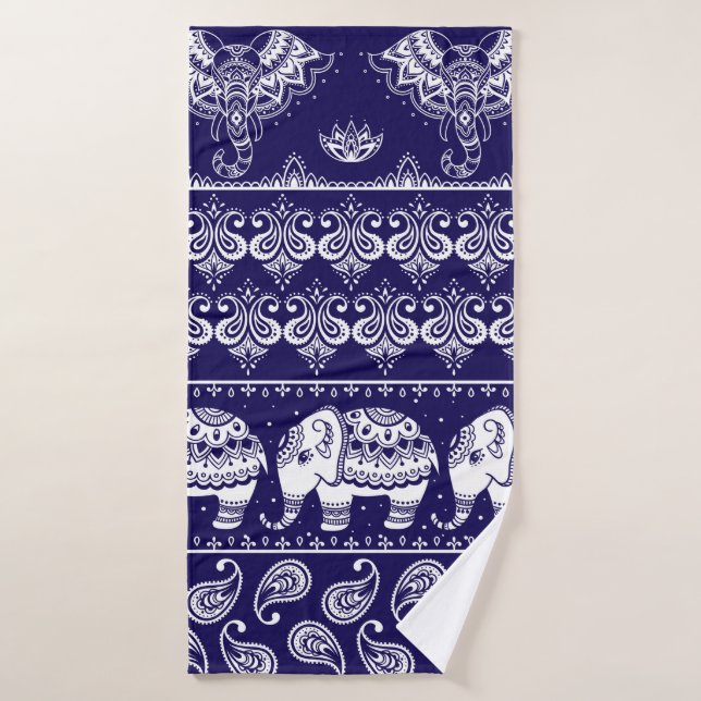 Colourful tribal ethnic seamless pattern bath towel (Bath Towel)