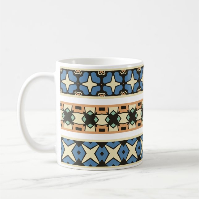 Colourful tribal ethnic seamless pattern coffee mug (Left)