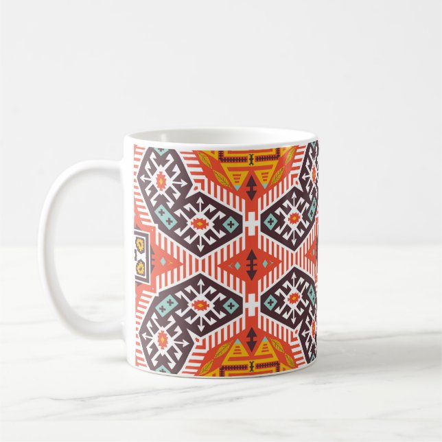 Colourful tribal ethnic seamless pattern coffee mug (Left)