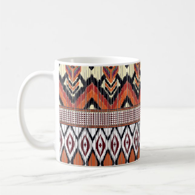 Colourful tribal ethnic seamless pattern coffee mug (Left)
