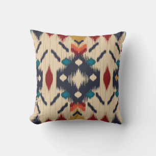 Colourful tribal ethnic seamless pattern cushion