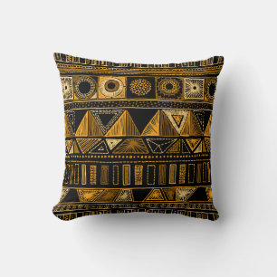 Colourful tribal ethnic seamless pattern cushion