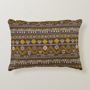 Colourful tribal ethnic seamless pattern decorative cushion