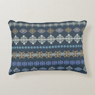 Colourful tribal ethnic seamless pattern decorative cushion