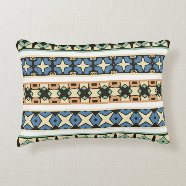Colourful tribal ethnic seamless pattern decorative cushion (Front)
