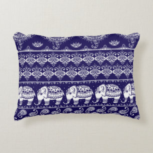 Colourful tribal ethnic seamless pattern decorative cushion