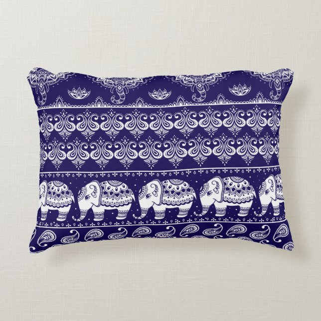 Colourful tribal ethnic seamless pattern decorative cushion (Front)