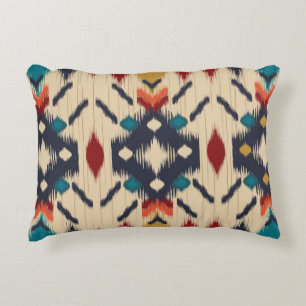 Colourful tribal ethnic seamless pattern decorative cushion