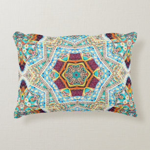 Colourful tribal ethnic seamless pattern decorative cushion