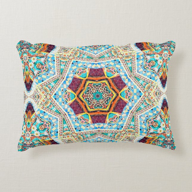 Colourful tribal ethnic seamless pattern decorative cushion (Front)