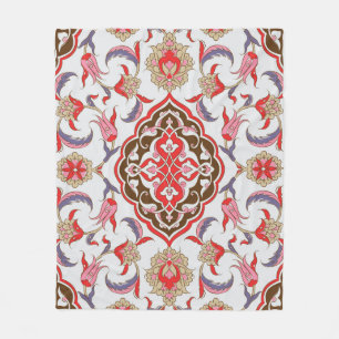Colourful tribal ethnic seamless pattern fleece blanket